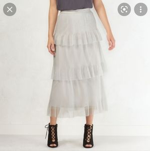 LC Lauren Conrad tulle beige skirt